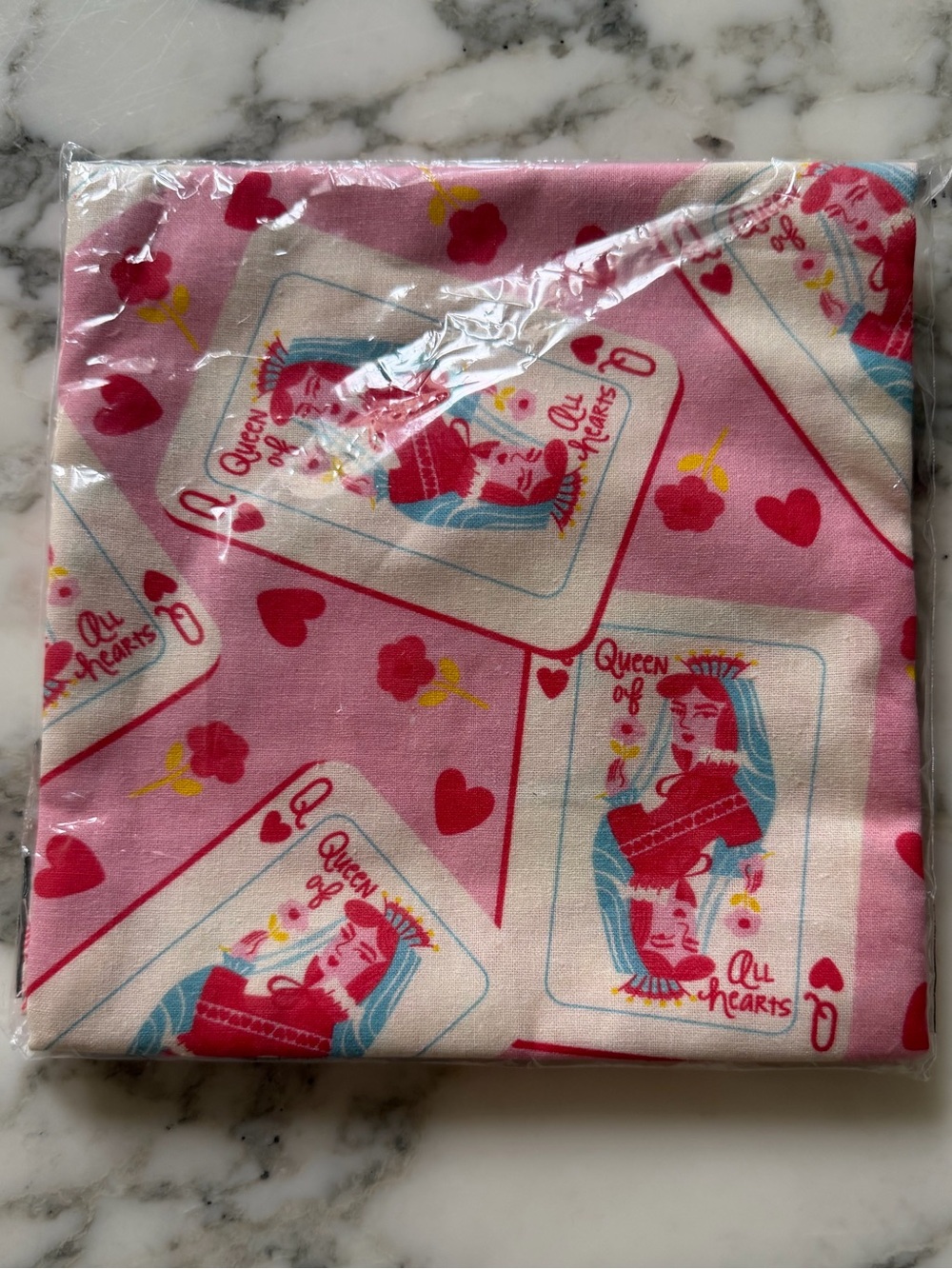 Karma Living Queen of Hearts Pink Cotton Kitchen Tea Towel 30 x 20 Card Print